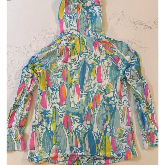 Lilly Pulitzer Jacket Regatta Women’s Small Pink Aqua Tropical Beach Vacation - Picture 4 of 4